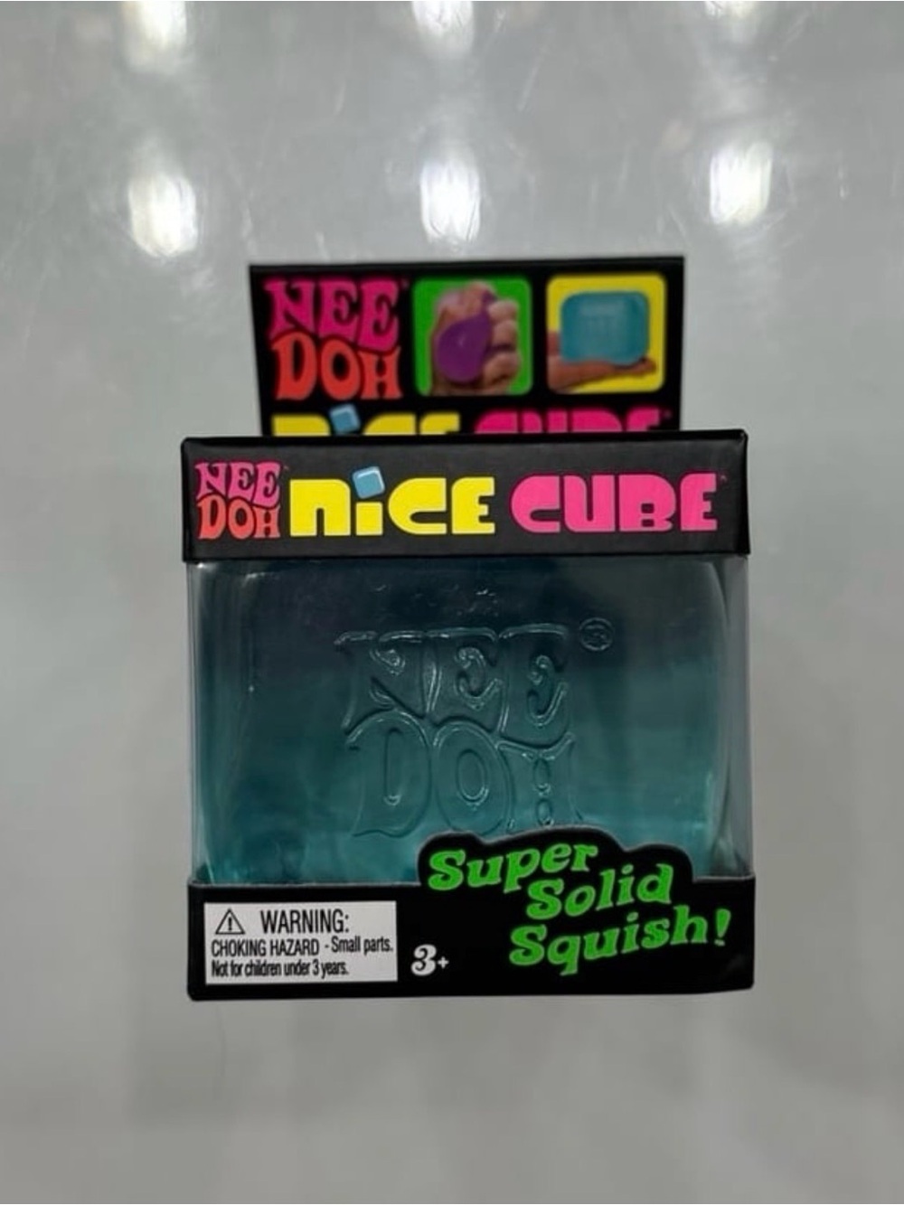 Blue Nee Doh Nice Cube Super Solid Squish Fidget Toy (Ready To Ship)